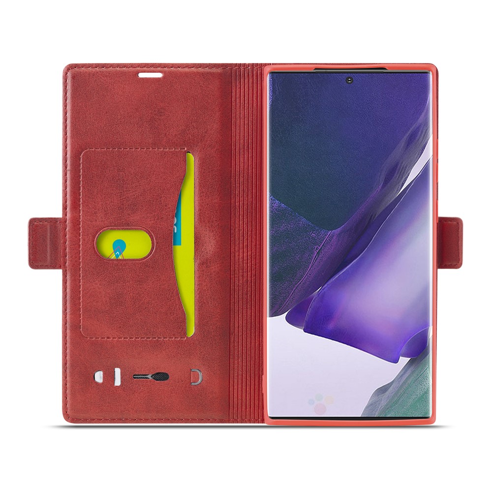 LC.imeeke LC.IMEEKE Leather Fodral Till Samsung Galaxy Note 20 - Röd