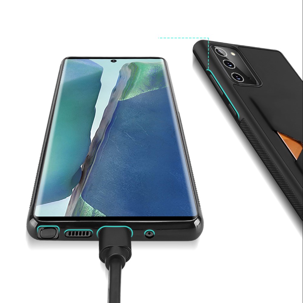 Dux Ducis DUX DUCIS Card Slot PU Leather Skal Till Galaxy Note 20 - Svart
