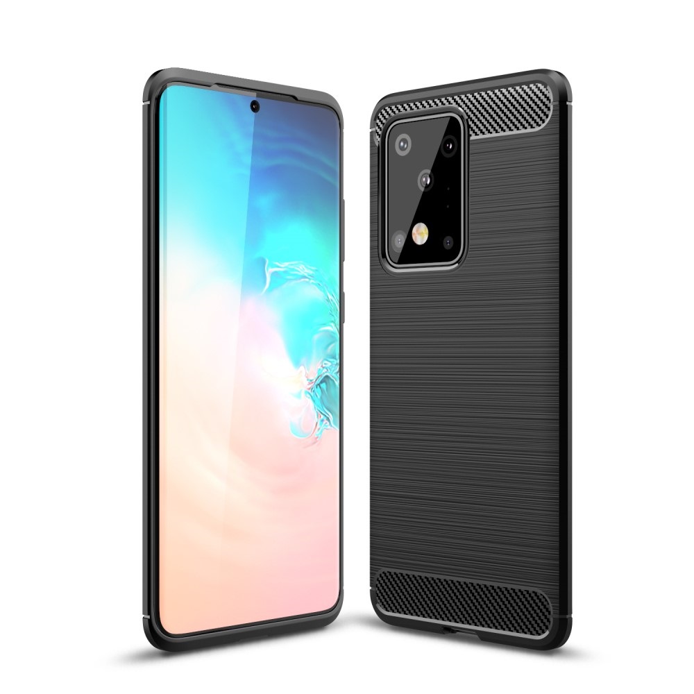 OEM Carbon Fiber Brushed Skal för Galaxy S20 Ultra - Svart
