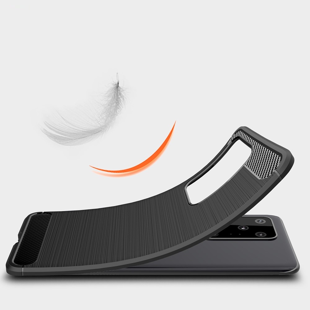 OEM Carbon Fiber Brushed Skal för Galaxy S20 Ultra - Svart