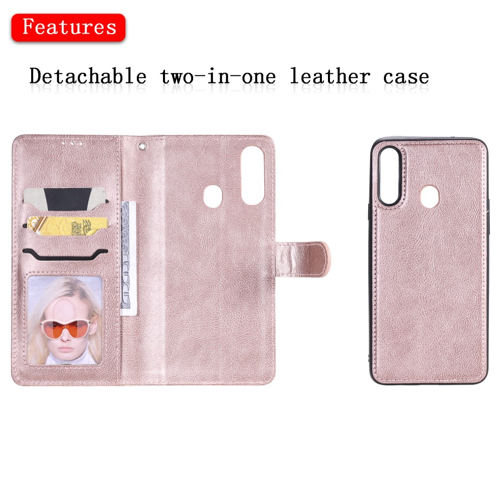 OEM Detachable 2-in-1 Plånboksfodral Samsung Galaxy A20s - Rose Gold