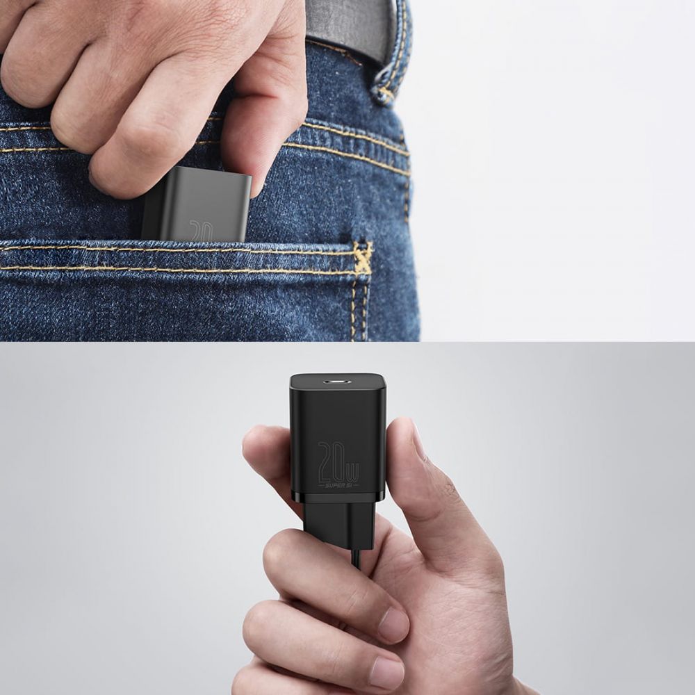 BASEUS Baseus Super snabbladdare 20W + Lightning Kabel - Svart