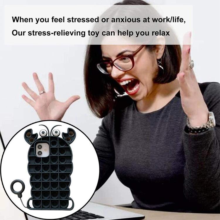 Fidget Toys Crab Pop it Fidget Skal till iPhone 11 - Röd