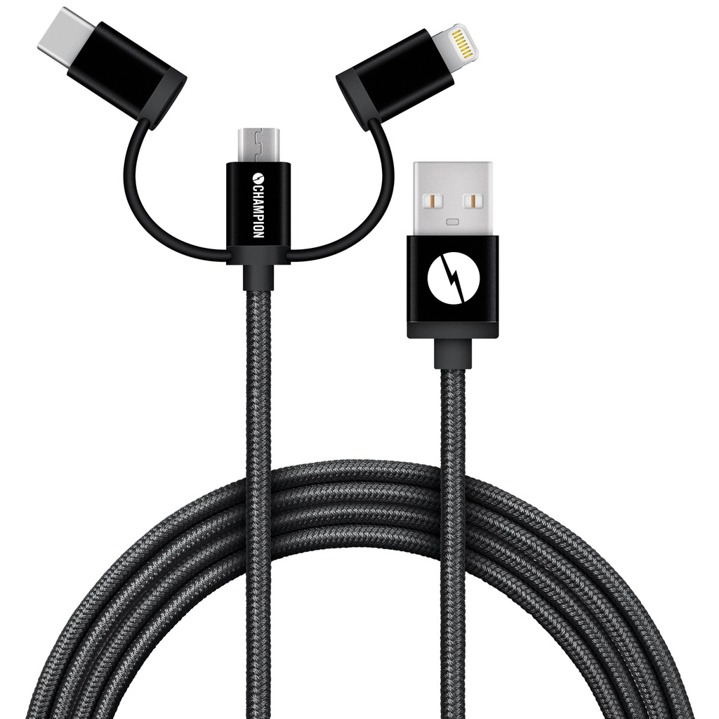 Champion CHAMPION USB kabel 3-in-1 1.5m - Svart