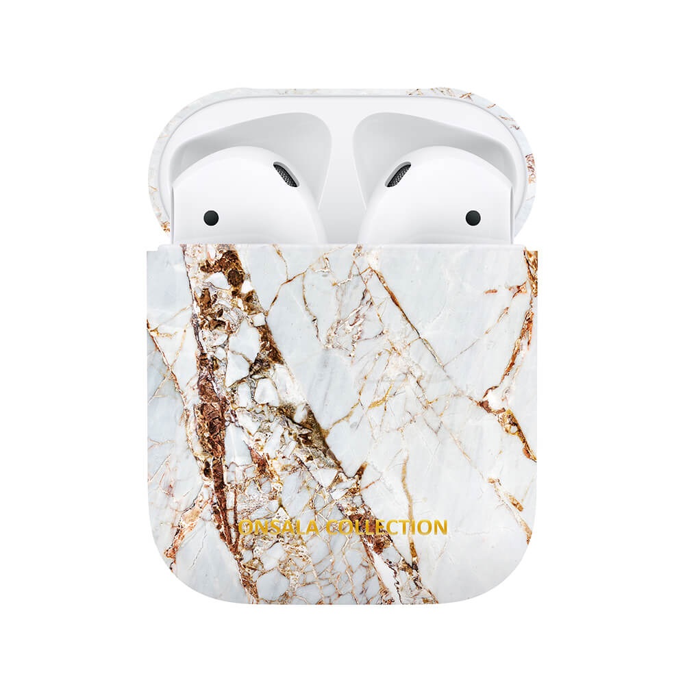 Onsala Collection Onsala Collection Airpods Fodral - White Rhino Marble
