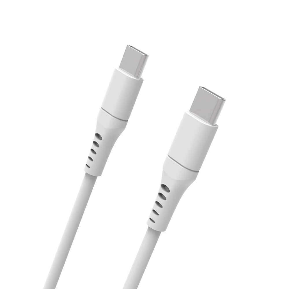 GEAR GEAR USB-C till USB-C kabel 2.0 3m Vit Rund kabel