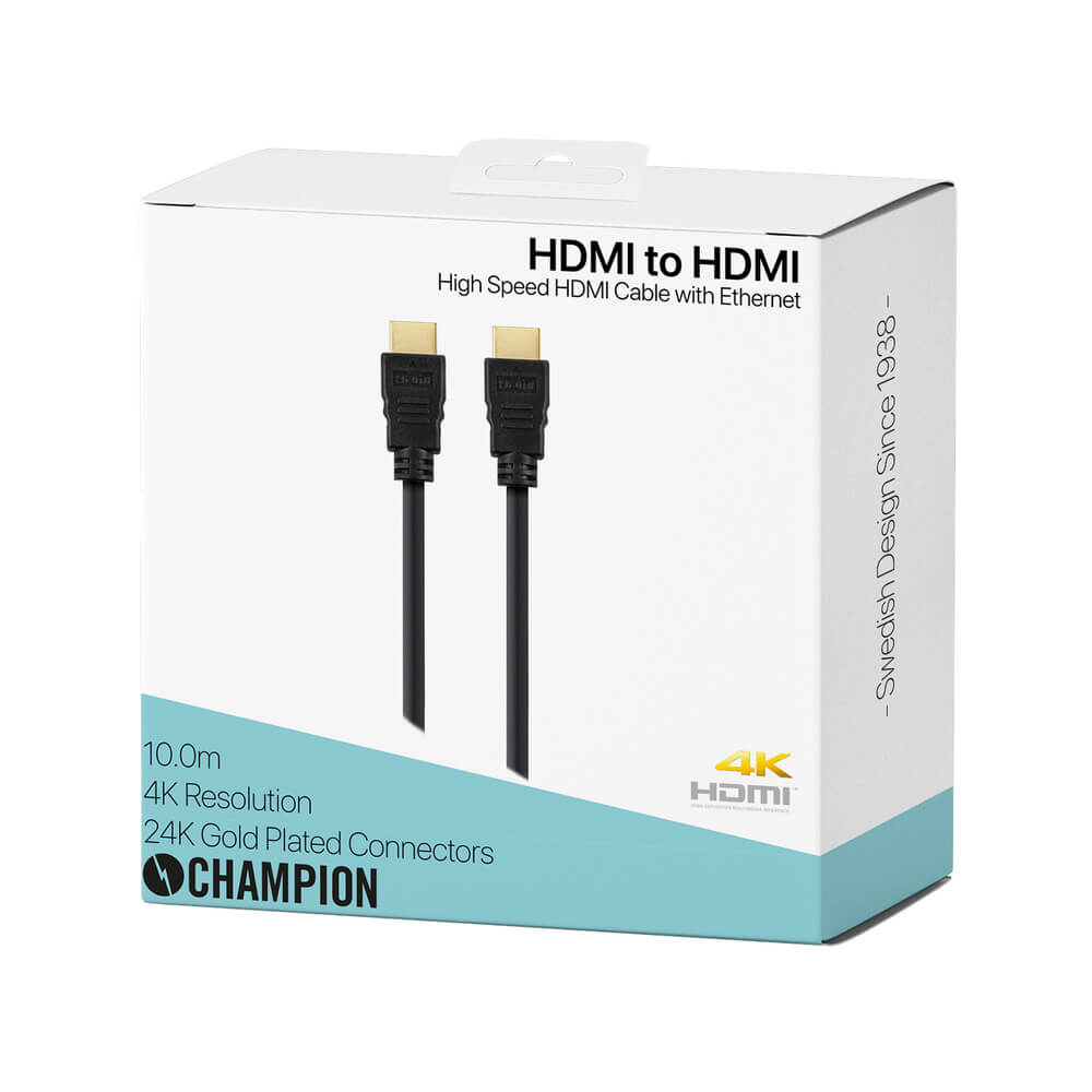 Champion Champion HDMI-kabel Ha-Ha Svart 10.0m
