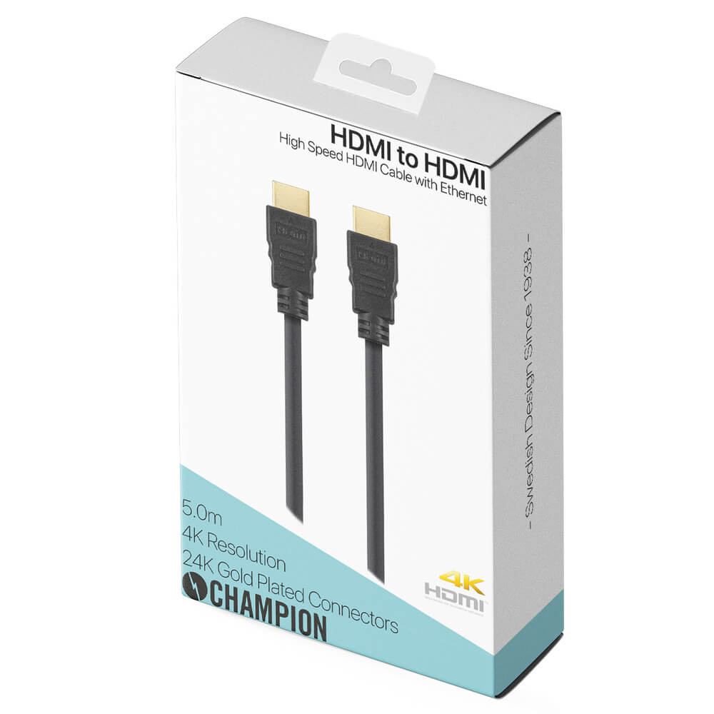 Champion Champion HDMI-kabel Ha-Ha Svart 5.0m