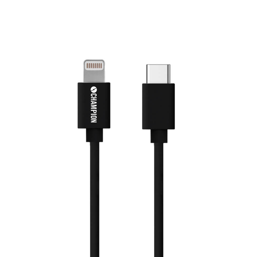 Champion Champion Ladd&Synk kab USB-C till Lightning 1m Svart