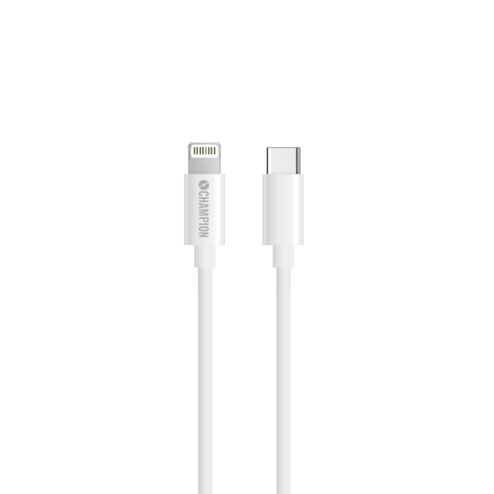 Champion Champion Ladd&Synk kab USB-C till Lightning 2m Vit