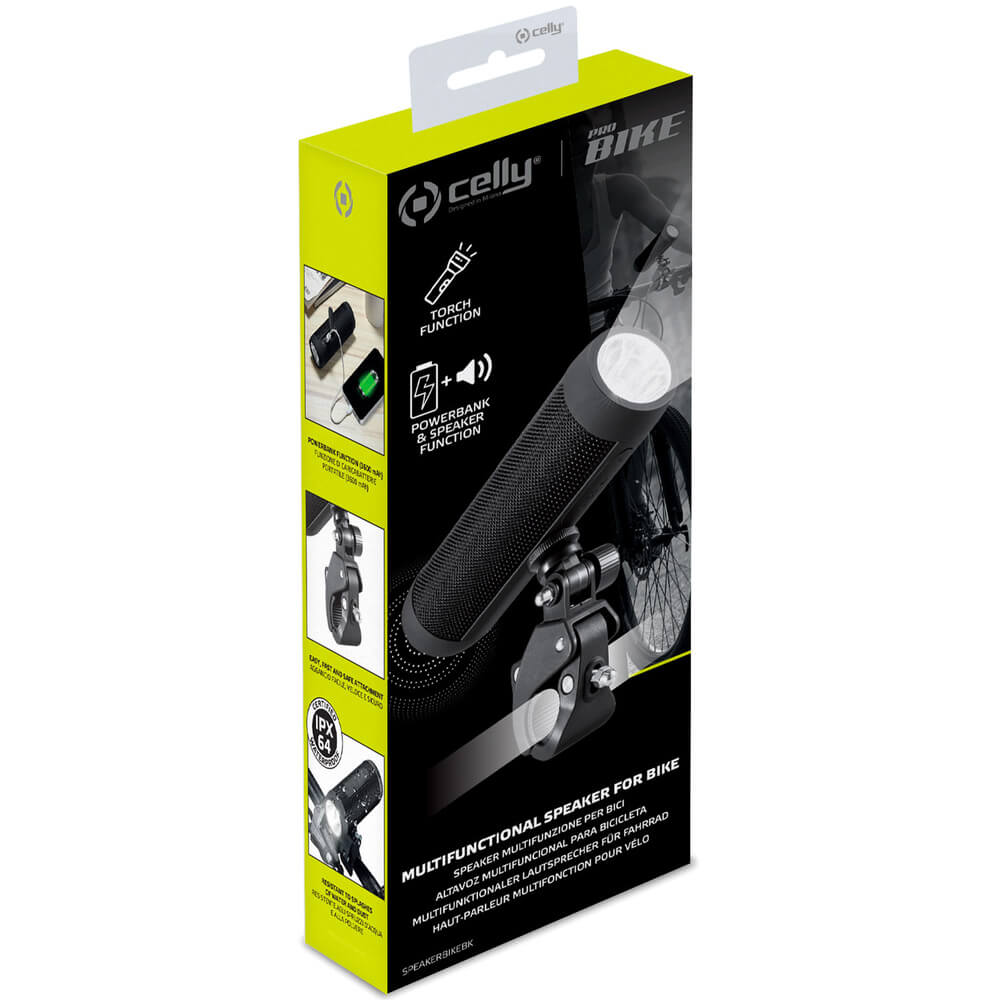 Celly Celly Lampa Högtalare Powerbank (3600 mAh) för cykel e-scooter