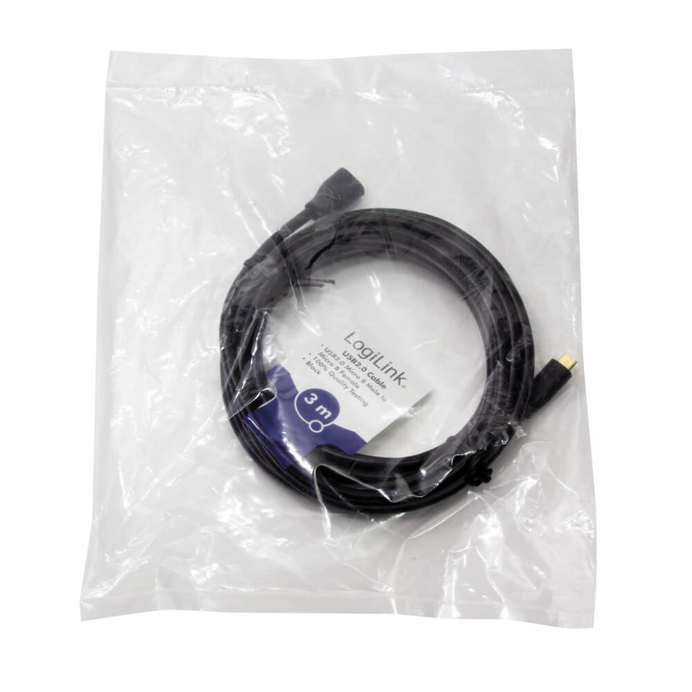 LogiLink LogiLink Förlängningskabel MicroUSB 3m