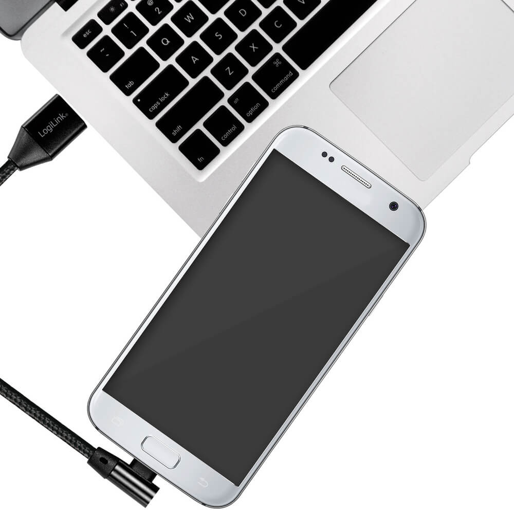 LogiLink LogiLink Vinklad MicroUSB-kabel USB 2.0 1m