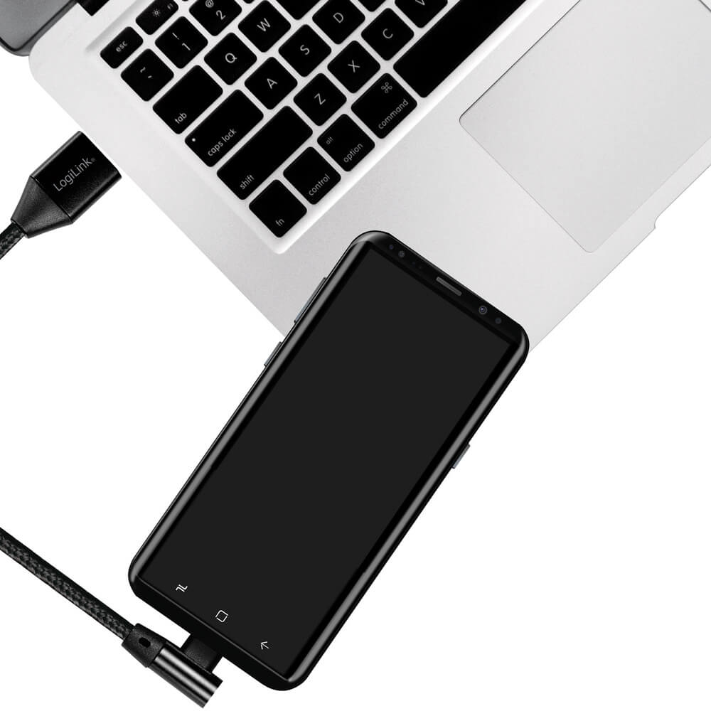 LogiLink LogiLink Vinklad USB-C kabel USB 2.0 Max 3A 0.3m