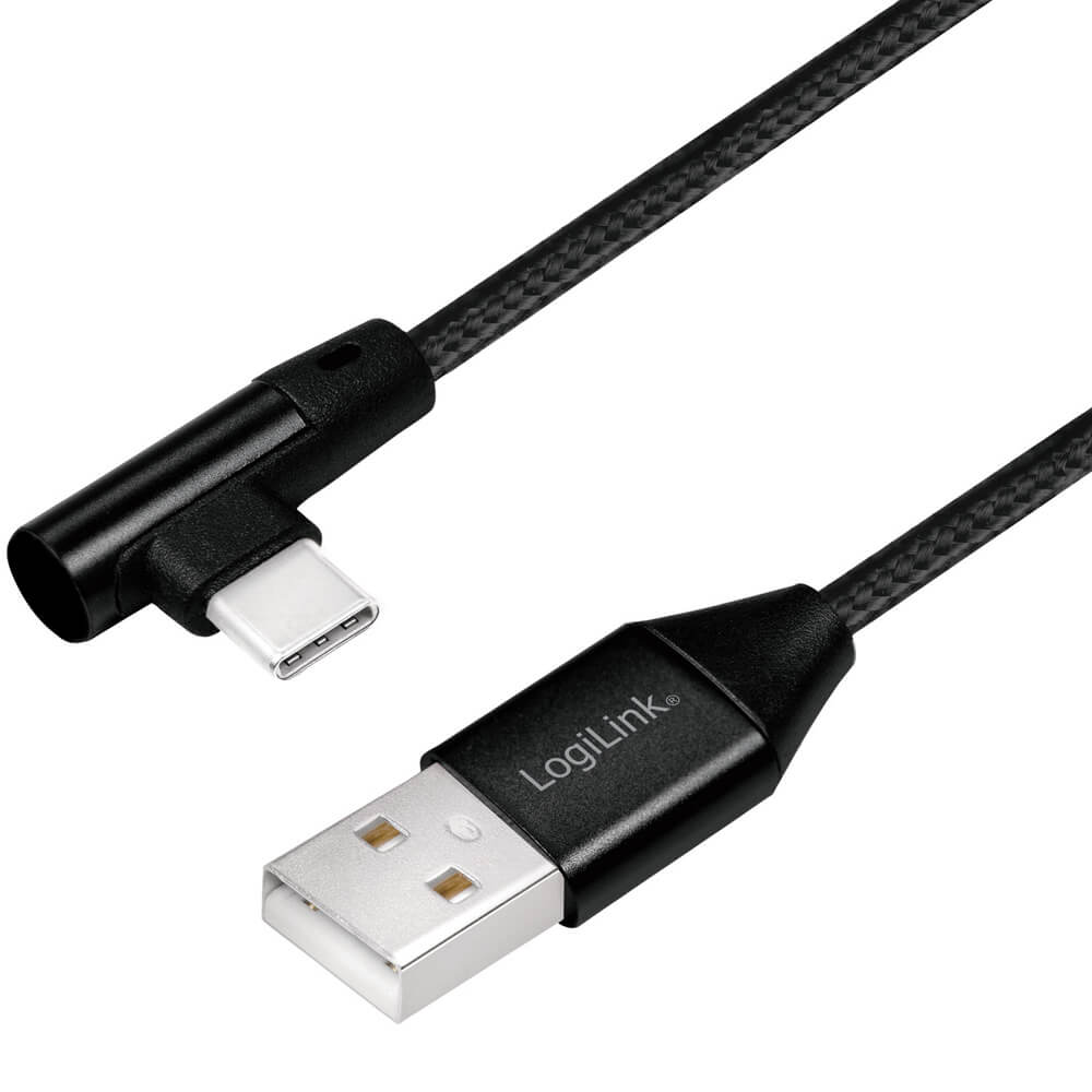 LogiLink LogiLink USB-C till USB-A kabel Vinklad 2.0 Max 3A 1m
