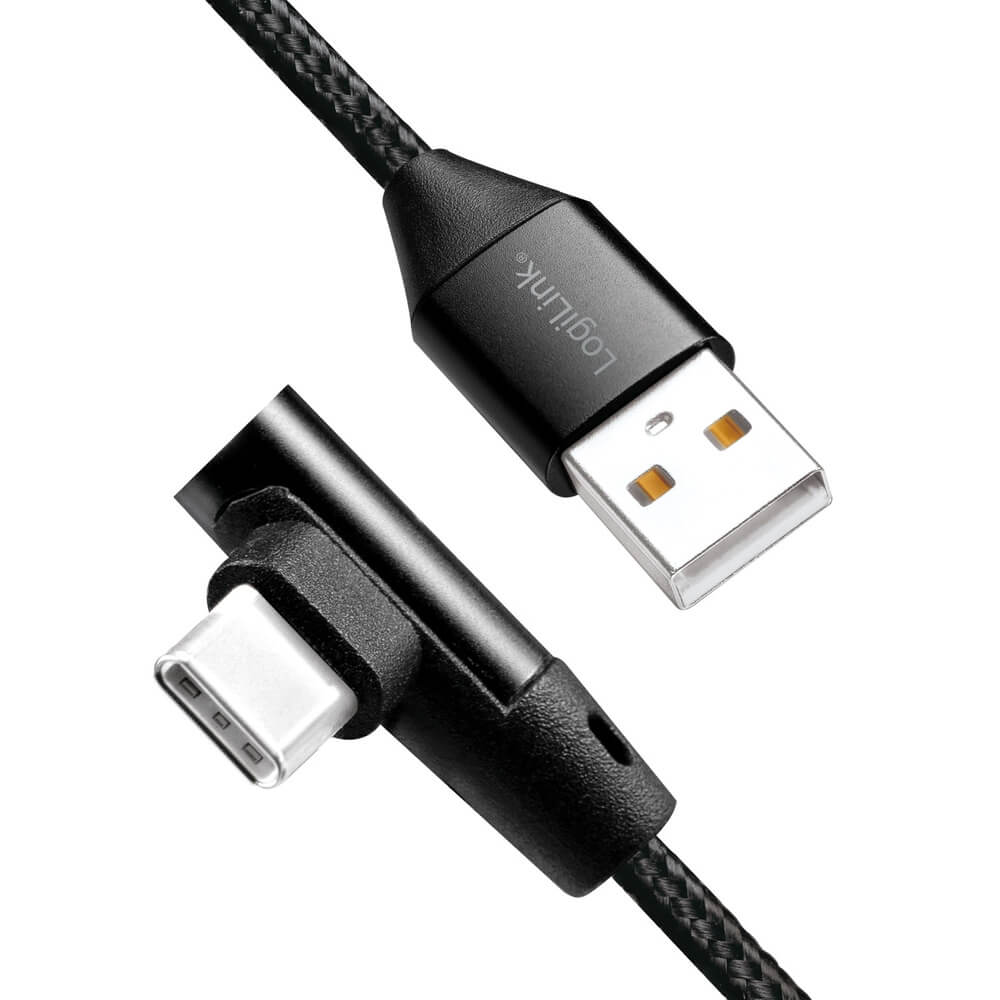 LogiLink LogiLink USB-C till USB-A kabel Vinklad 2.0 Max 3A 1m