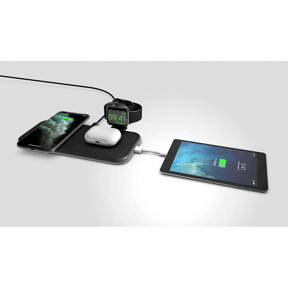 ZENS ZENS 4in1 Dual Qi Laddare 2x10W + 45W PD + Apple Watch Puck MFI