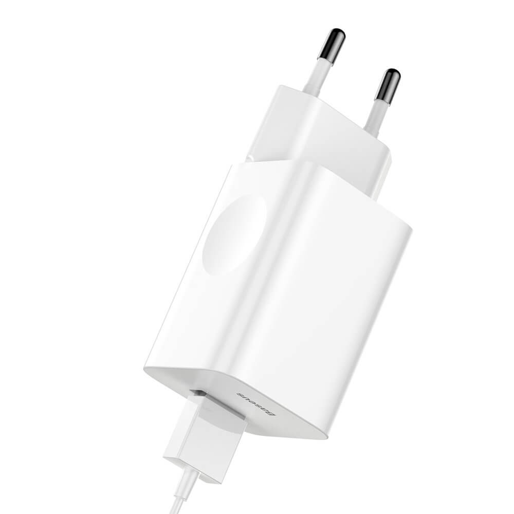 BASEUS Baseus Adapter Väggladdare USB snabb laddning 3.0 QC 3.0 Vit