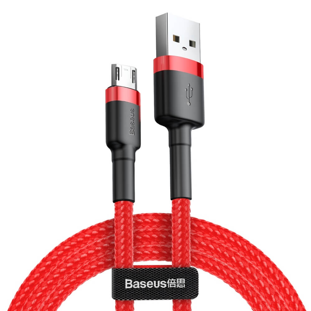 BASEUS Baseus Cafule microUSB kabel QC3.0 2.4A 1M Röd
