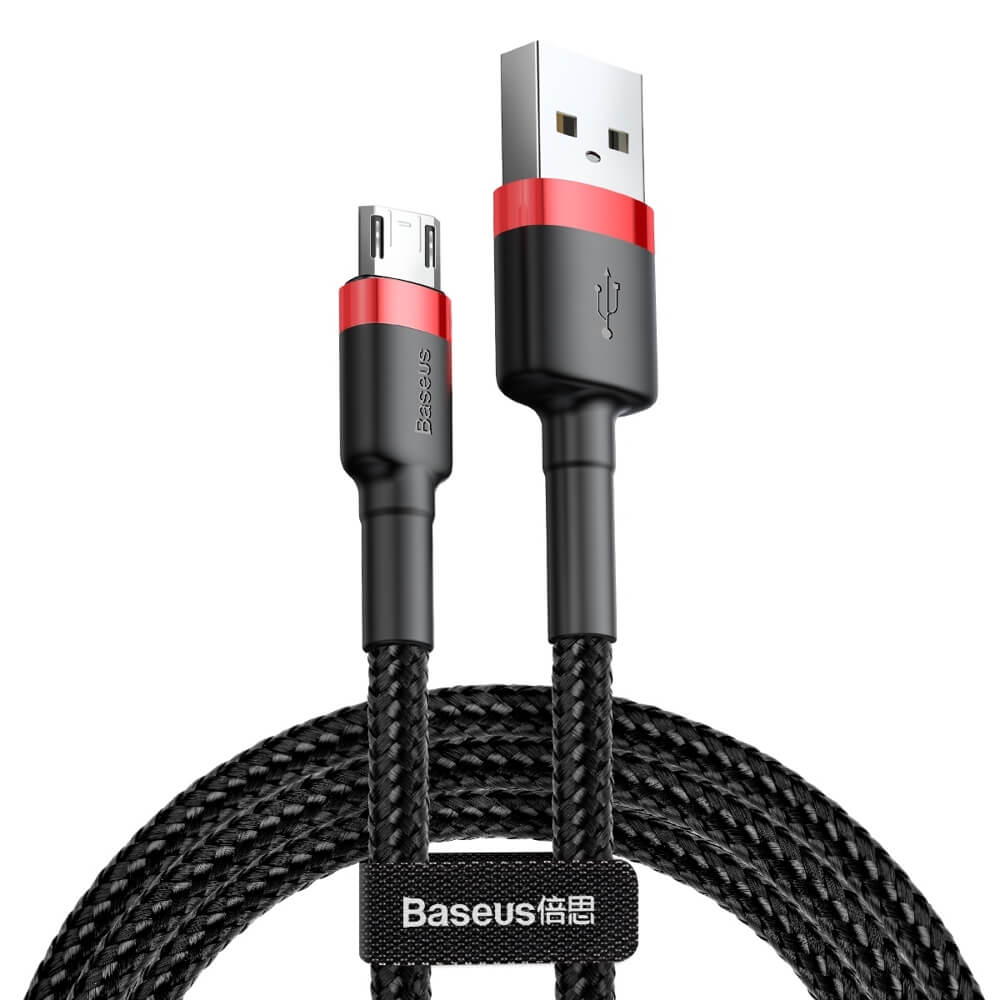 BASEUS Baseus Cafule microUSB kabel QC 3.0 1.5A 2M Svart-Röd