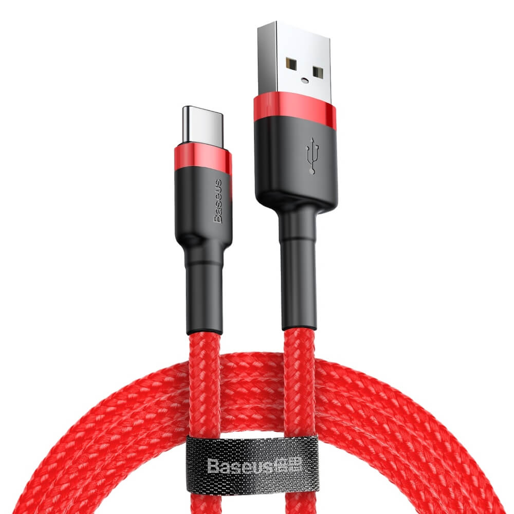 BASEUS Baseus Cafule USB-C till USB-A kabel QC 3.0 2A 2m Röd