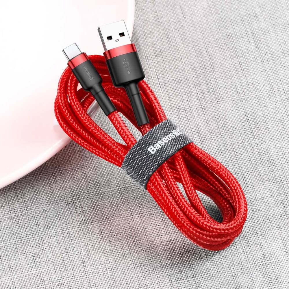 BASEUS Baseus Cafule USB-C till USB-A kabel QC 3.0 2A 2m Röd