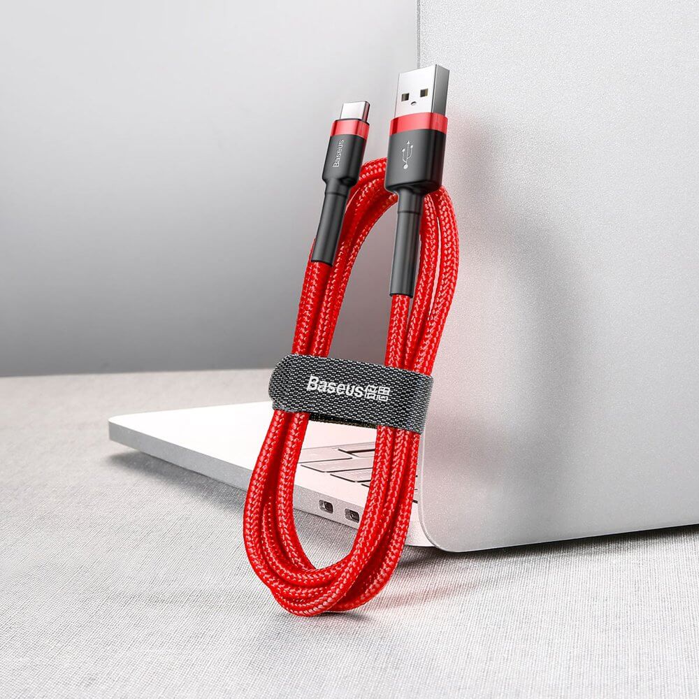 BASEUS Baseus Cafule USB-C till USB-A kabel QC 3.0 2A 3m Röd