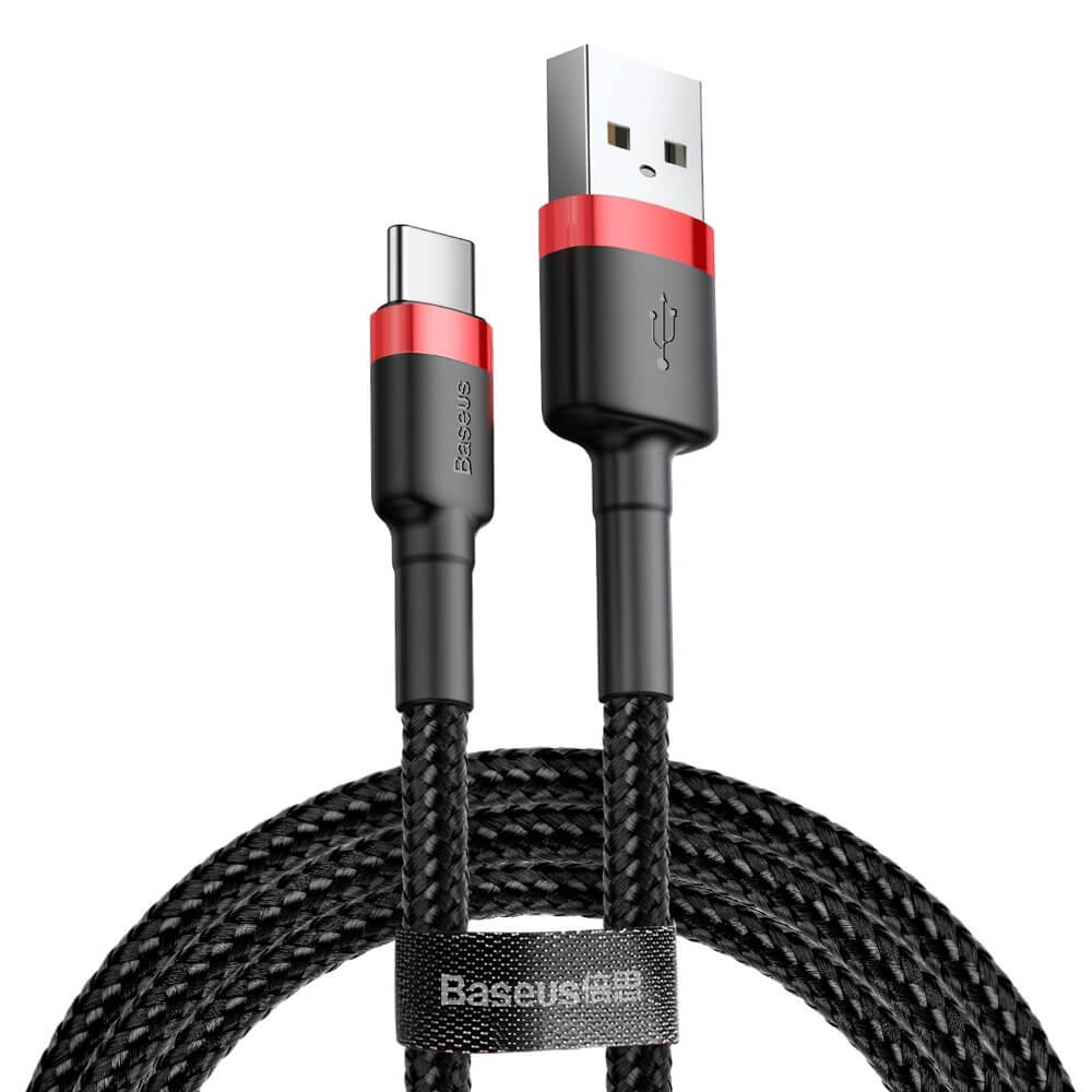 BASEUS Baseus Cafule USB-C till USB-A kabel QC 3.0 2A 3m Svart-Röd
