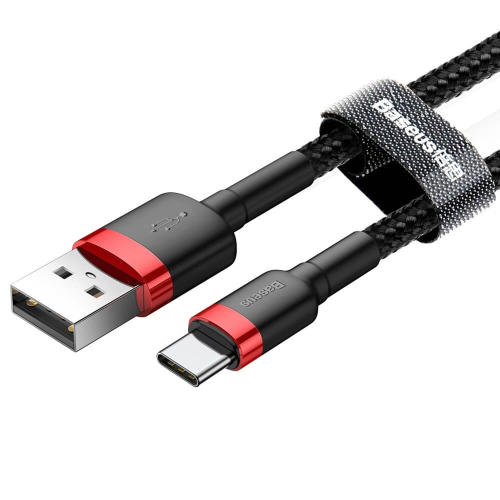 BASEUS Baseus Cafule USB-C till USB-A kabel QC 3.0 2A 3m Svart-Röd