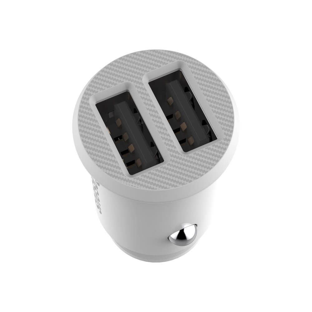 UTGATT1 Baseus Grain Billaddare Mini Universal Smart 2x USB 3.1A Vit