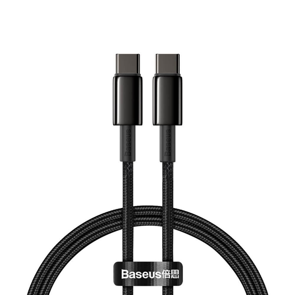 BASEUS Baseus USB-C till USB-C kabel 100W 5 A 1m Svart