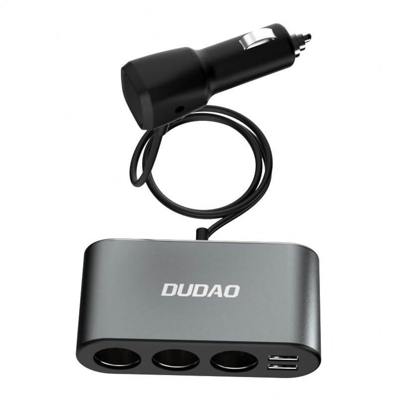 Dudao Dudao Billaddare 2x USB/3x Cigarette tändare splitter Svart