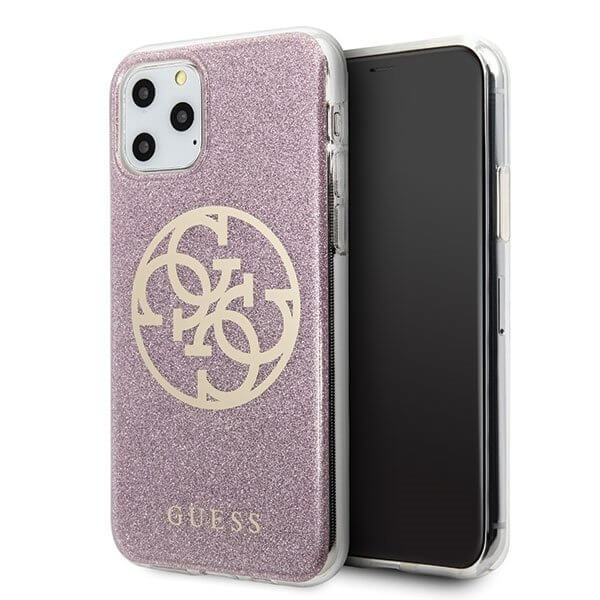 Guess Guess Skal iPhone 11 Pro Max Circle Glitter - Rosa