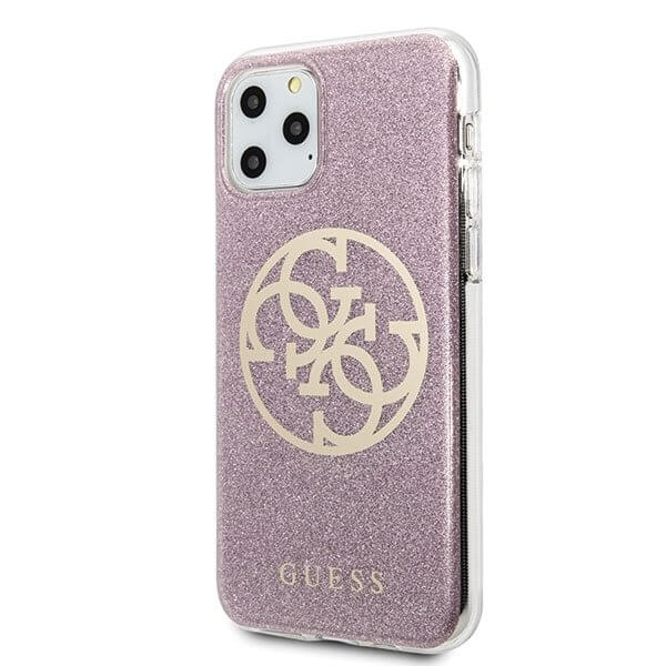 Guess Guess Skal iPhone 11 Pro Max Circle Glitter - Rosa