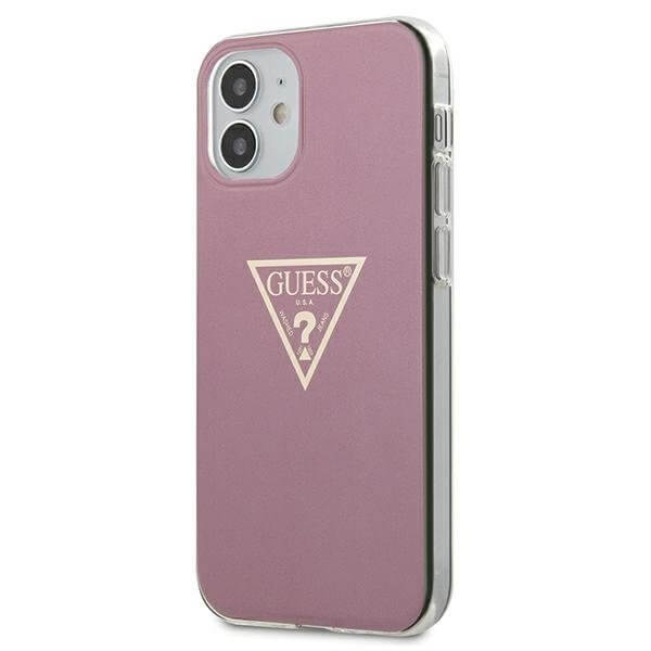 Guess Guess Skal iPhone 12 & 12 Pro Metallic Collection - Rosa
