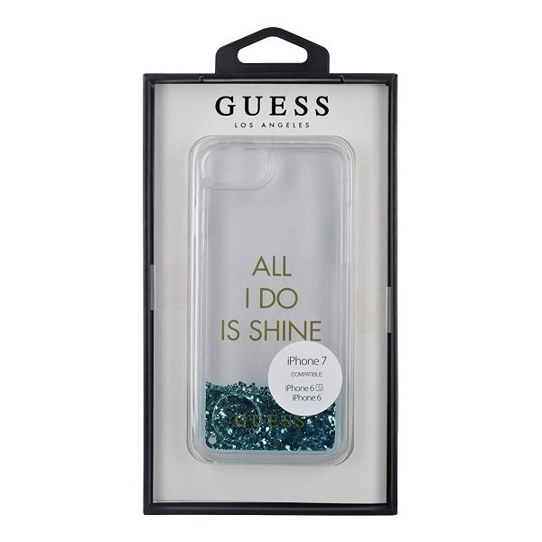 Guess Guess skal iPhone 6/7/8/SE 2020 Liquid Glitter Party - Blå