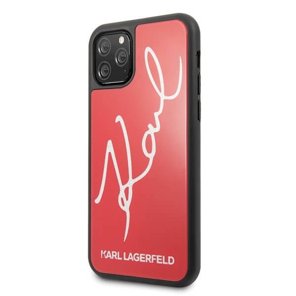 KARL LAGERFELD Karl Lagerfeld Skal iPhone 11 Pro Max Signature Glitter - Röd