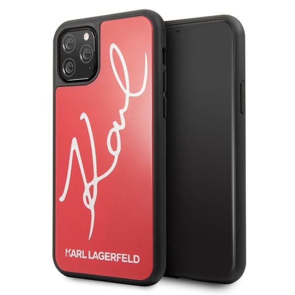 KARL LAGERFELD Karl Lagerfeld Skal iPhone 11 Pro Signature Glitter - Röd