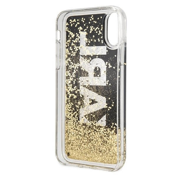 UTGATT4 Karl Lagerfeld Skal iPhone X/Xs Karl logo Glitter - Svart
