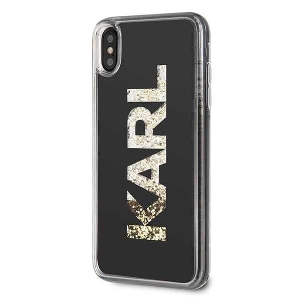 UTGATT1 Karl Lagerfeld Skal iPhone Xs Max Karl logo Glitter - Svart