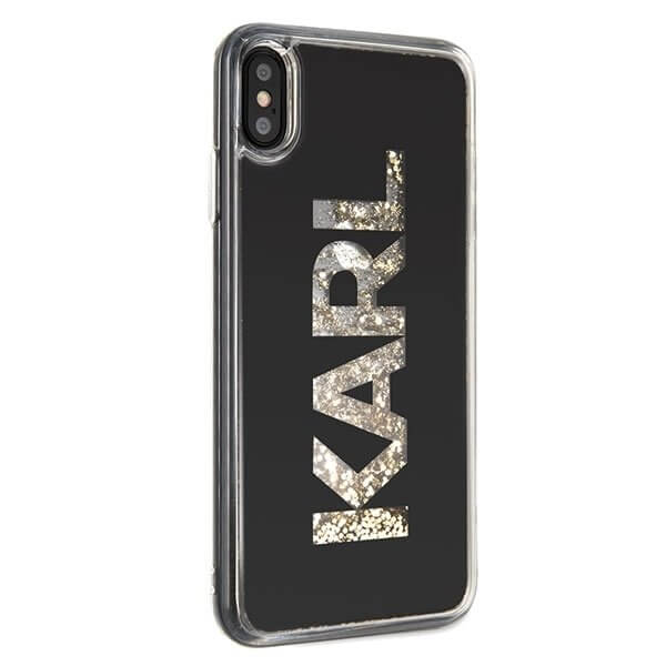 UTGATT1 Karl Lagerfeld Skal iPhone Xs Max Karl logo Glitter - Svart