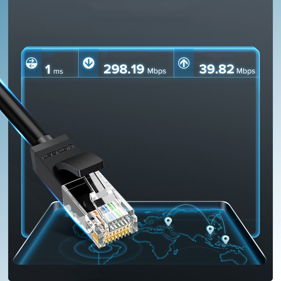 UTGATT4 UGreen Ethernet Kabel RJ45 Cat 6 UTP 1000Mbps 1 m Blå