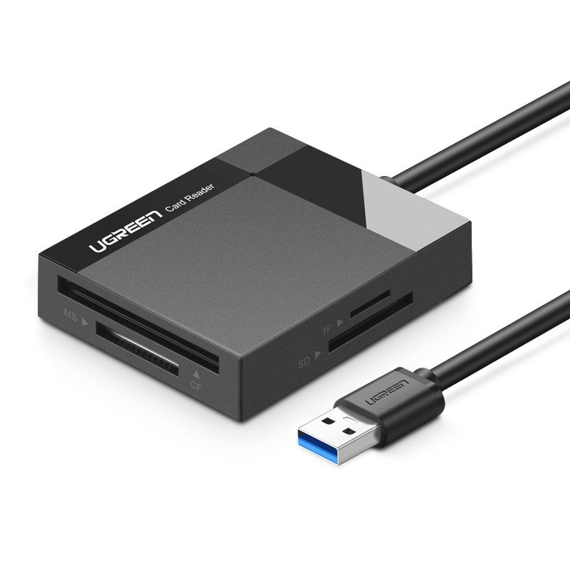 Ugreen UGreen USB 3.0 SD / micro SD / CF / MS kort läsare Svart