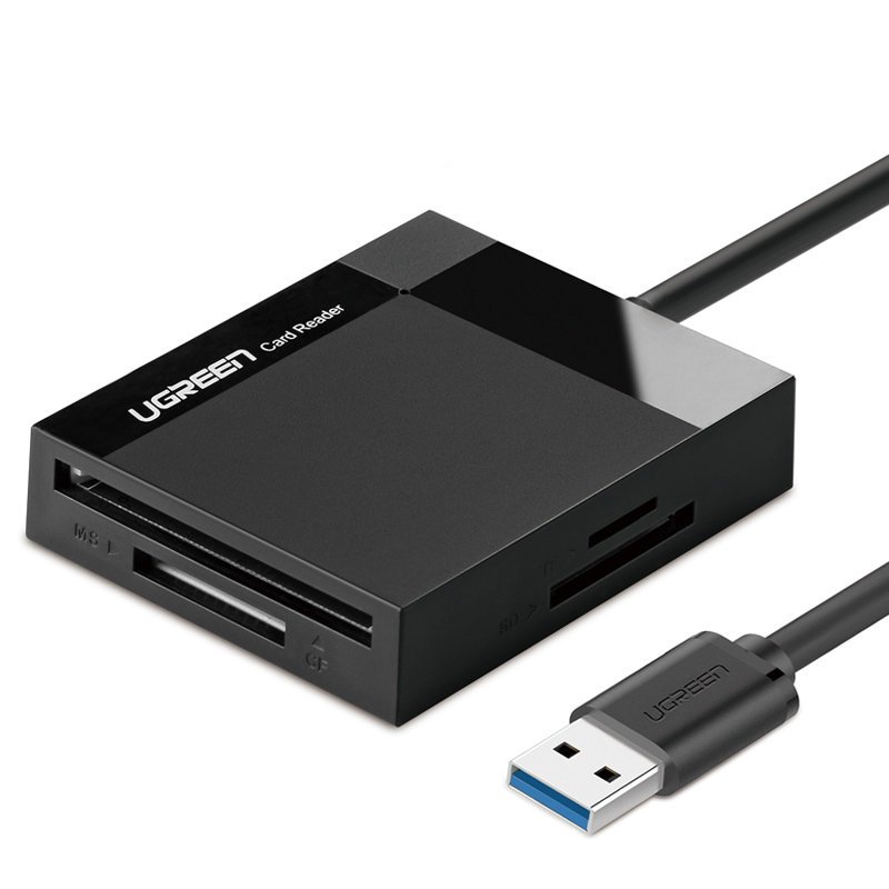 UTGATT UGreen USB 3.0 SD / micro SD / CF / MS kortläsare Svart