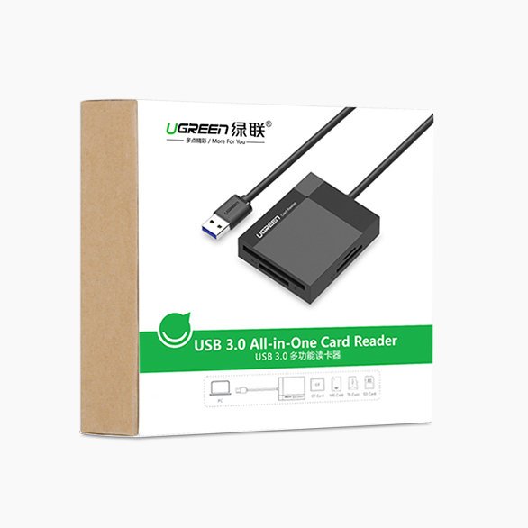 UTGATT UGreen USB 3.0 SD / micro SD / CF / MS kortläsare Svart