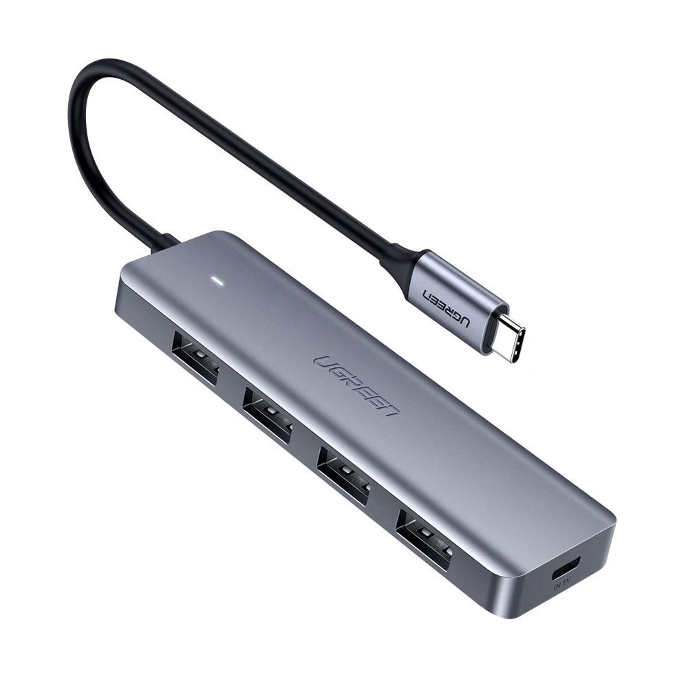 UTGATT1 UGreen USB 4x USB 3.2 Gen 1 HUB micro USB strömport Grå