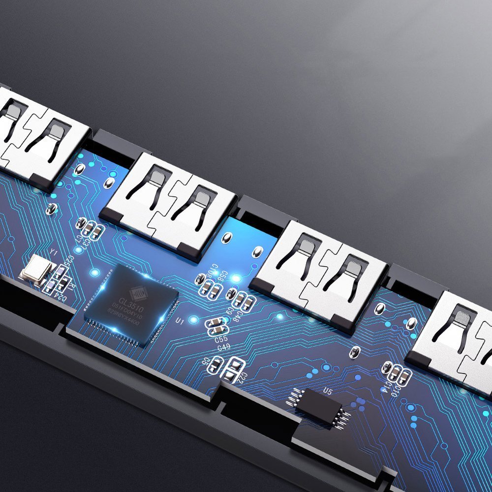 UTGATT1 UGreen USB 4x USB 3.2 Gen 1 HUB micro USB strömport Grå