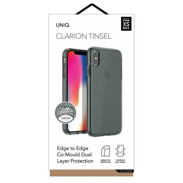 UNIQ UNIQ Clarion Tinsel skal iPhone Xs Max Ångrök
