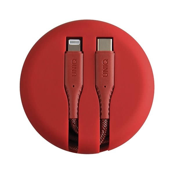 UNIQ UNIQ Halo USB-C till lightning kabel MFI 18W 1.2m carmine Röd