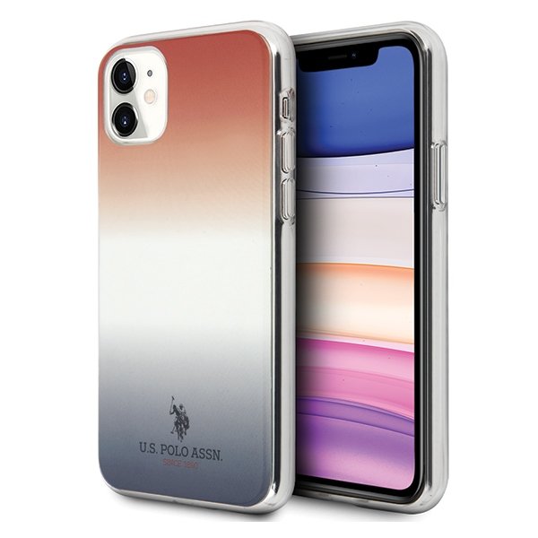 U.S. Polo Assn. U.S. Polo Assn. Gradient Pattern Collection iPhone 11 Blå Röd
